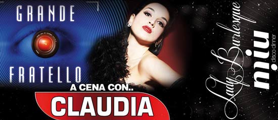 Lady Burlesque Claudia, al Miu Disco Dinner