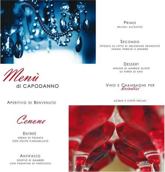 Menu di Capodanno, Beach Club Versilia